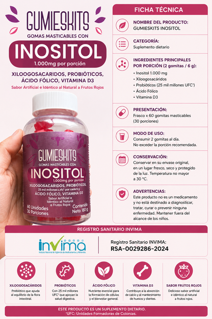 Gomitas De Inositol X 1000mg 60unid