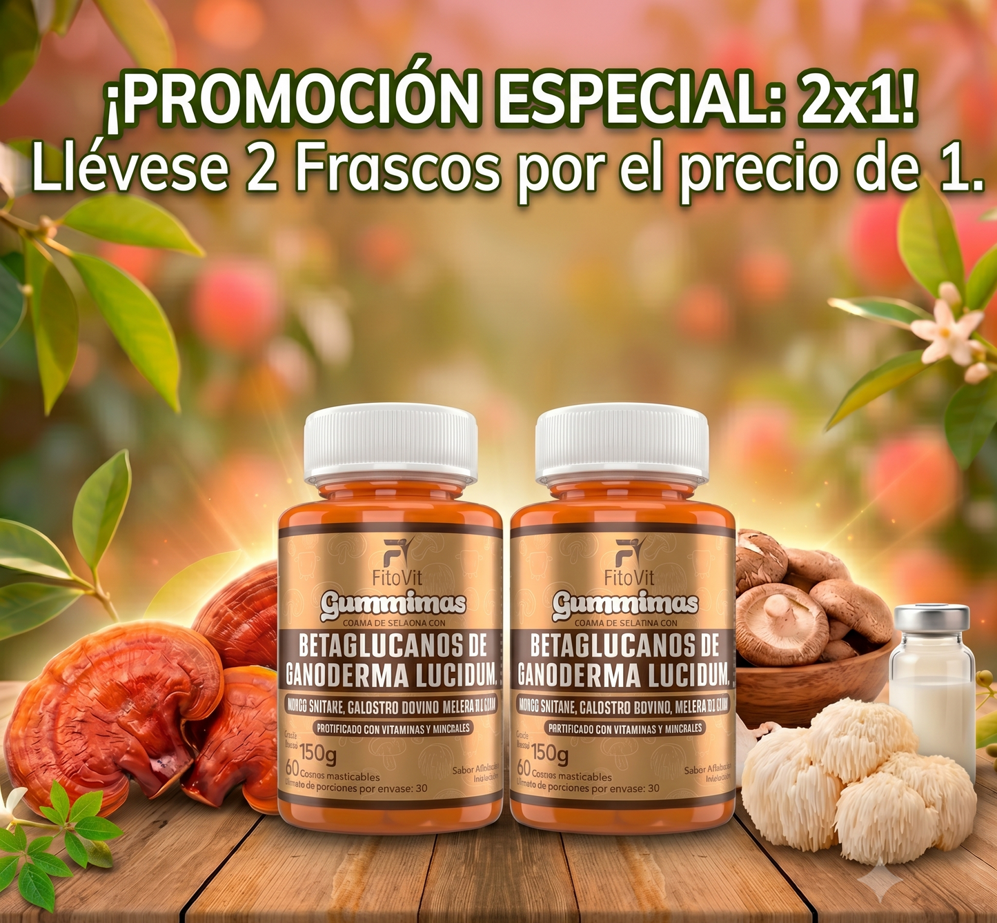Gomitas Betaglucanos Ganoderma Paga 2x