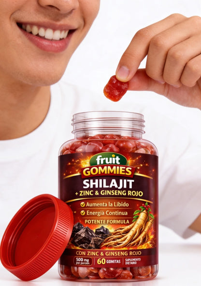 Pila Andina Gomitas Shilajit + Zinc + Ginseng Rojo