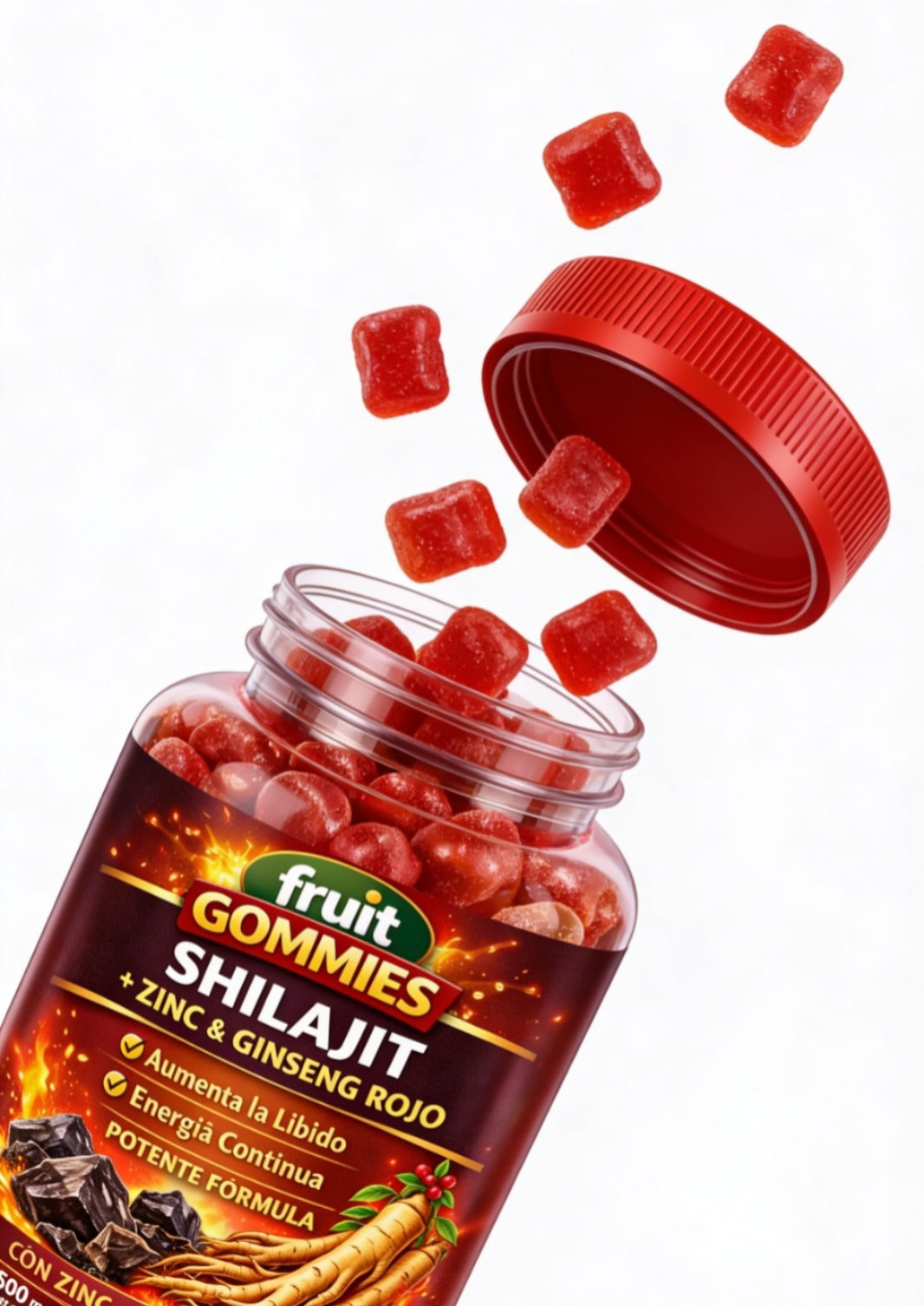 Pila Andina Gomitas Shilajit + Zinc + Ginseng Rojo