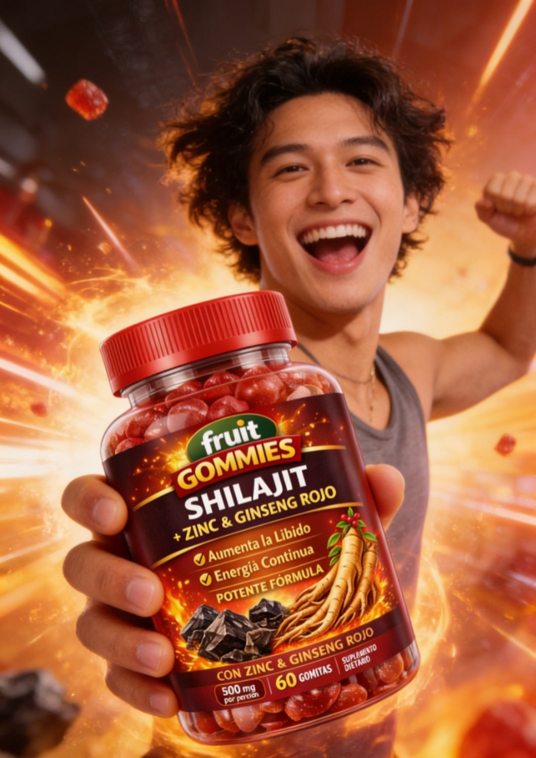 Pila Andina Gomitas Shilajit + Zinc + Ginseng Rojo