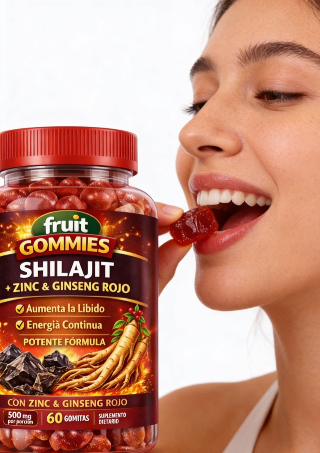 Pila Andina Gomitas Shilajit + Zinc + Ginseng Rojo