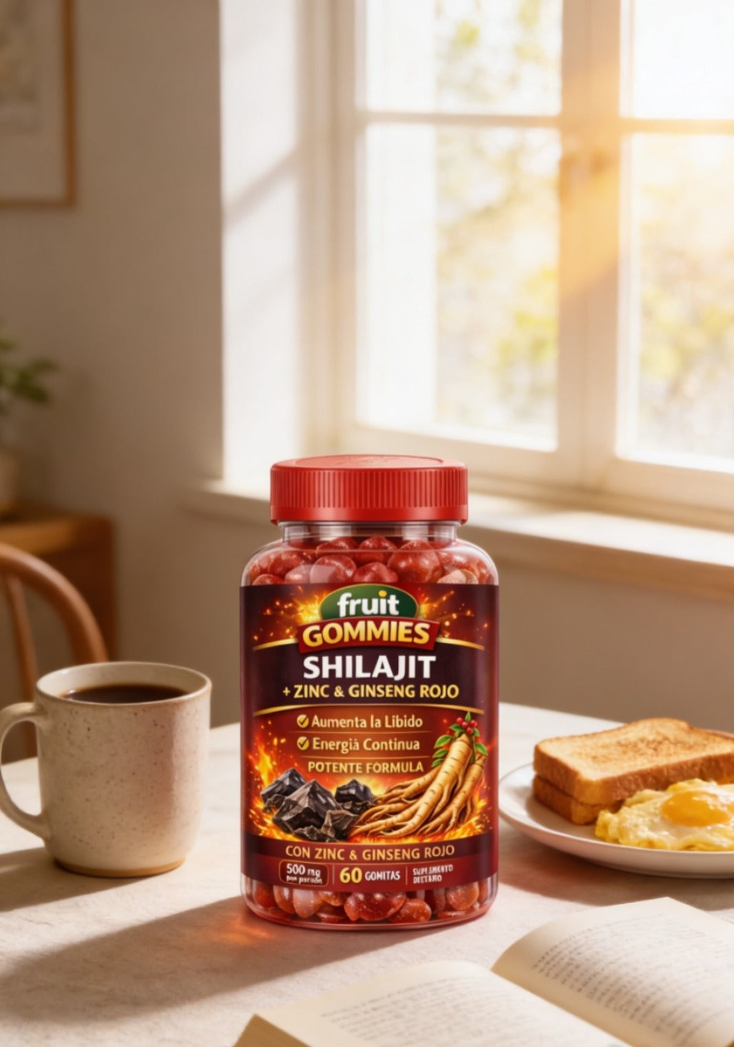 Pila Andina Gomitas Shilajit + Zinc + Ginseng Rojo